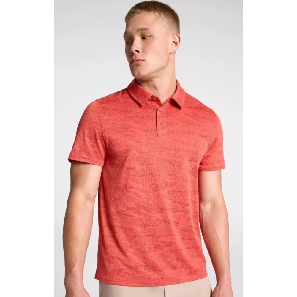 DSG Movement Jacquard Polo Mens Medium Cabana Coral New With‎ Tags